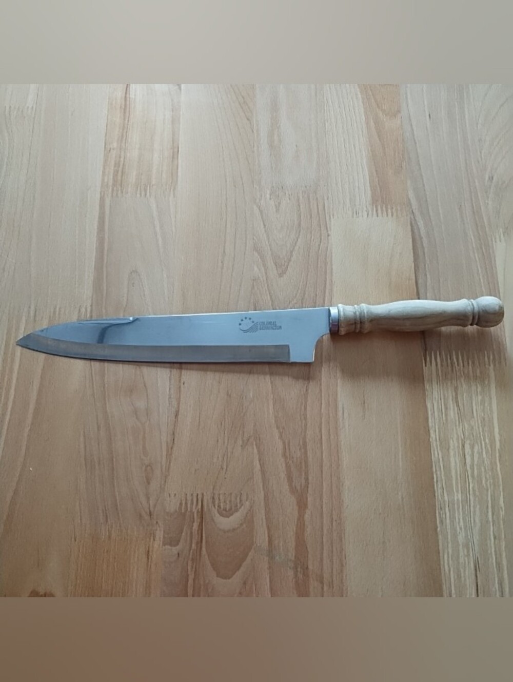 Colonial Bennington Chefs Knife Lifetime Cutlery Stainless Steel Wood Handle